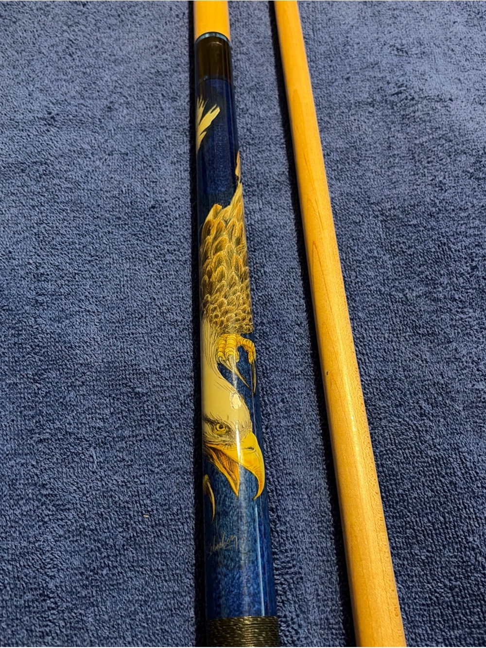 Vintage Viking Pool Cue Nice Eagle Design